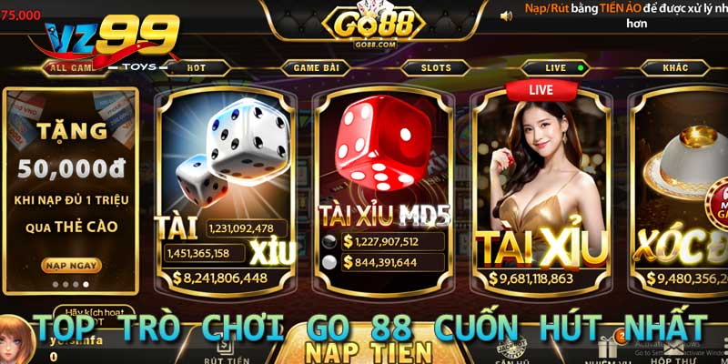Top trò chơi GO88 cuốn hút nhất